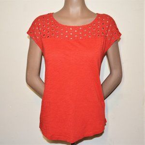 Ann Taylor LOFT Short Sleeve Blouse Sz Medium